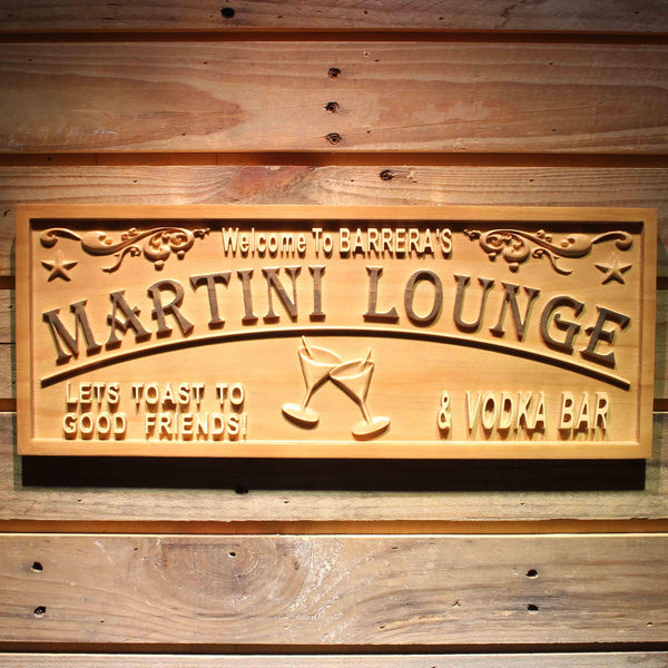 ADVPRO Martini Lounge Name Personalized Wood Engraved Wooden Sign wpa0394-tm - 18.25