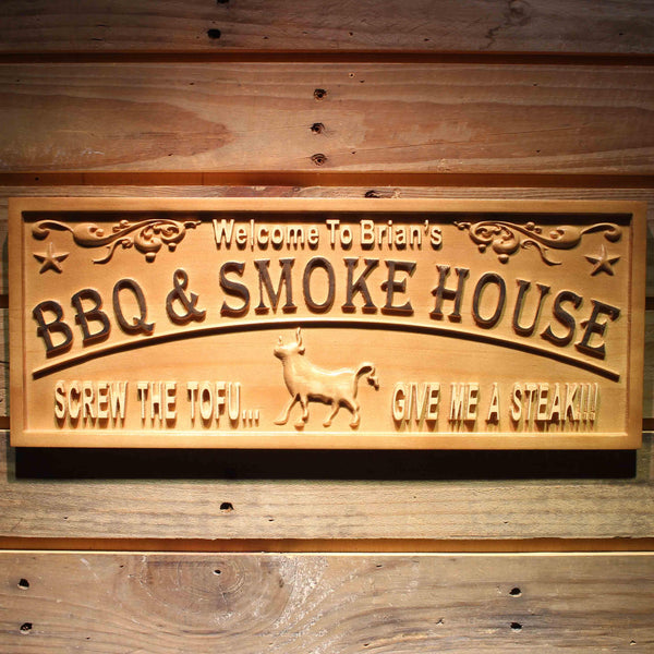 ADVPRO BBQ & Smoke House Name Personalized Wood Engraved Wooden Sign wpa0396-tm - 18.25