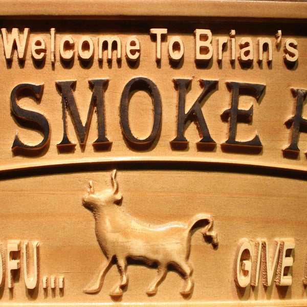 ADVPRO BBQ & Smoke House Name Personalized Wood Engraved Wooden Sign wpa0396-tm - Details 1