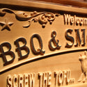 ADVPRO BBQ & Smoke House Name Personalized Wood Engraved Wooden Sign wpa0396-tm - Details 2