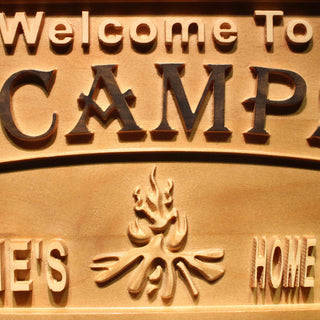 ADVPRO The Campsite Name Personalized Home Away from Home Wood Engraved Wooden Sign wpa0398-tm - Details 1