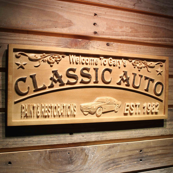 ADVPRO Classic AUTO Name Personalized Garage with Est. Year Wood Engraved Wooden Sign wpa0400-tm - 23