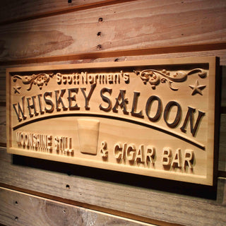 ADVPRO Whiskey Saloon Name Personalized Moonshine Still Cigar Bar Wood Engraved Wooden Sign wpa0401-tm - 26.75