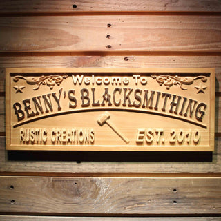 ADVPRO Blacksmithing Name Personalized Texas Iron Work Art Wood Engraved Wooden Sign wpa0403-tm - 18.25