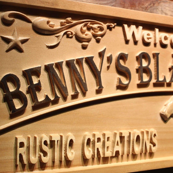 ADVPRO Blacksmithing Name Personalized Texas Iron Work Art Wood Engraved Wooden Sign wpa0403-tm - Details 2