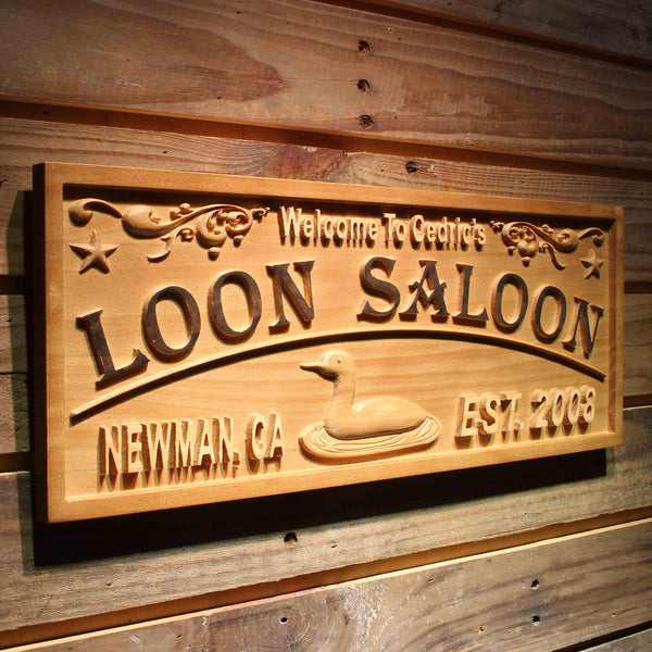 ADVPRO Loon Saloon Name Personalized Duck City Limit Location Wood Engraved Wooden Sign wpa0404-tm - 23