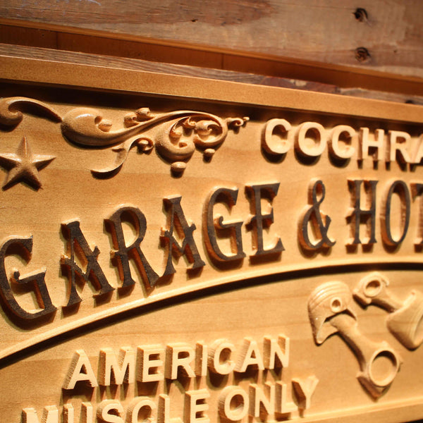 ADVPRO Garage & HOT Rod Shop Name Personalized with Est. Year Wood Engraved Wooden Sign wpa0408-tm - Details 2
