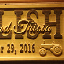 ADVPRO Wedding with Tractor Name Personalized Family Name Wood Engraved Wooden Sign wpa0413-tm - Details 2