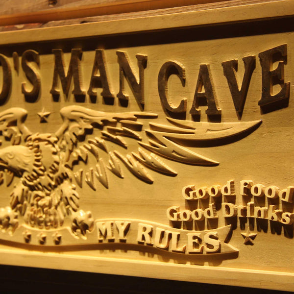 ADVPRO American Eagle Man Cave Personalized Name Wood Engraved Wooden Sign wpa0414-tm - Details 2