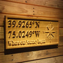 ADVPRO Compass Latitude Longitude Location Family Wedding Sign Wood Engraved Wooden Sign wpa0415-tm - 23