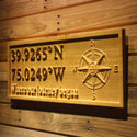 ADVPRO Compass Latitude Longitude Location Family Wedding Sign Wood Engraved Wooden Sign wpa0415-tm - 26.75