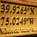 ADVPRO Compass Latitude Longitude Location Family Wedding Sign Wood Engraved Wooden Sign wpa0415-tm - Details 2