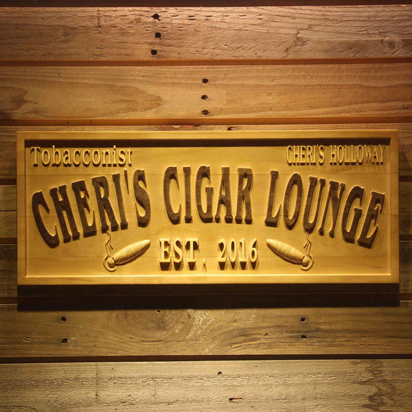 ADVPRO Tobacconist Name Personalized Cigar Lounge Shop Wood Engraved Wooden Sign wpa0416-tm - 18.25