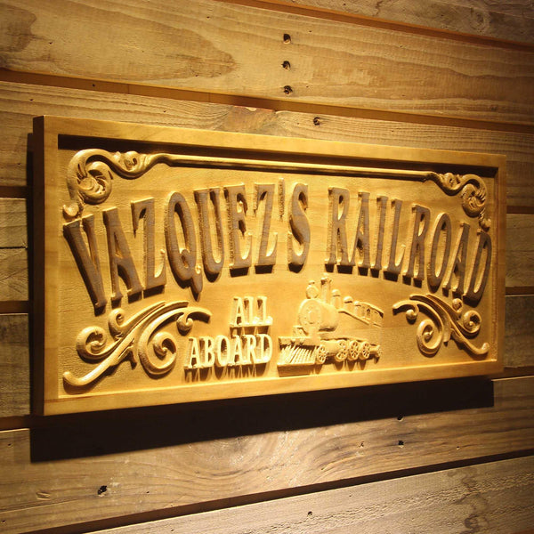 ADVPRO Railroad Name Personalized Train Station Lover Gift Wood Engraved Wooden Sign wpa0417-tm - 23