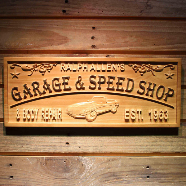 ADVPRO Garage & Speed Shop Name Personalized with Est. Year Wood Engraved Wooden Sign wpa0421-tm - 18.25