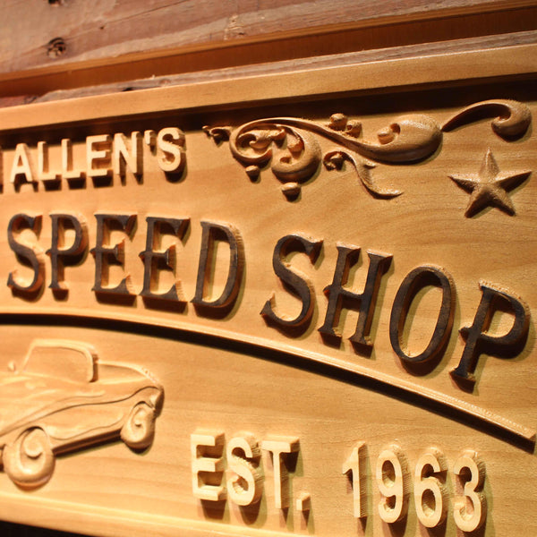 ADVPRO Garage & Speed Shop Name Personalized with Est. Year Wood Engraved Wooden Sign wpa0421-tm - Details 3