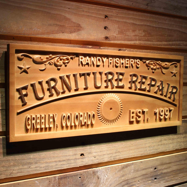 ADVPRO Furniture Repair Name Personalized with Location and Est. Year Wood Engraved Wooden Sign wpa0422-tm - 23