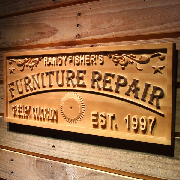 ADVPRO Furniture Repair Name Personalized with Location and Est. Year Wood Engraved Wooden Sign wpa0422-tm - 26.75