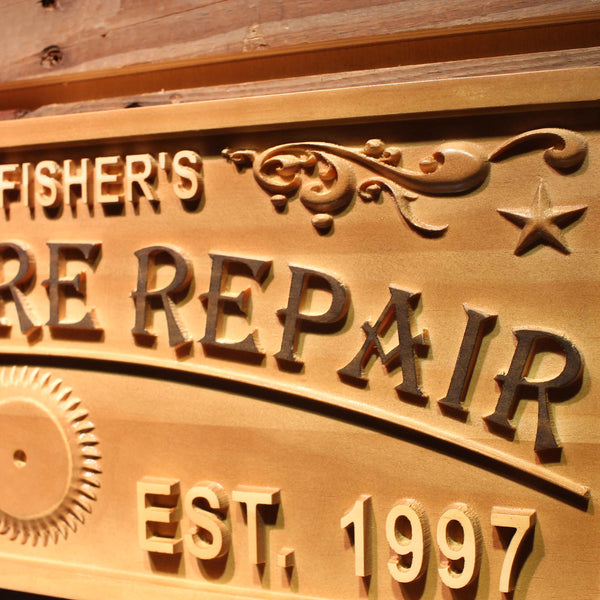 ADVPRO Furniture Repair Name Personalized with Location and Est. Year Wood Engraved Wooden Sign wpa0422-tm - Details 3