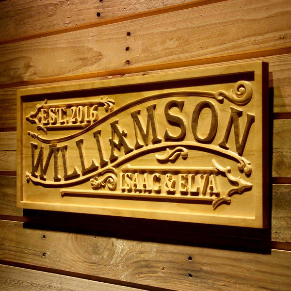 ADVPRO Wedding Gift Name Personalized Family Decoration Wood Engraved Wooden Sign wpa0424-tm - 26.75