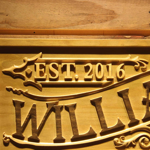 ADVPRO Wedding Gift Name Personalized Family Decoration Wood Engraved Wooden Sign wpa0424-tm - Details 1