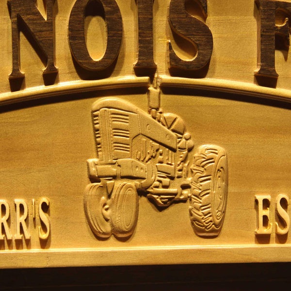 ADVPRO Farm Name Personalized with Est. Year Tractor Wood Engraved Wooden Sign wpa0428-tm - Details 2
