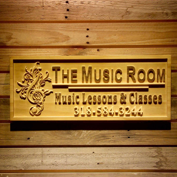 ADVPRO Music Room Name Personalized with Telephone Wood Engraved Wooden Sign wpa0430-tm - 18.25