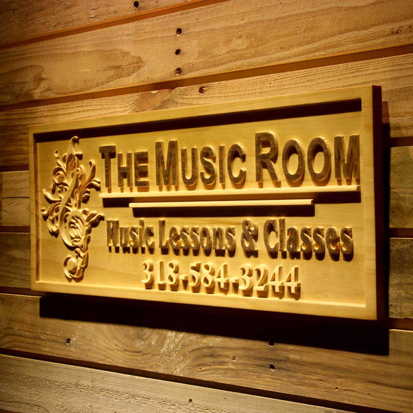 ADVPRO Music Room Name Personalized with Telephone Wood Engraved Wooden Sign wpa0430-tm - 26.75