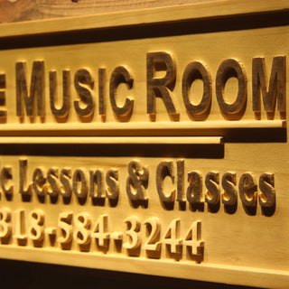 ADVPRO Music Room Name Personalized with Telephone Wood Engraved Wooden Sign wpa0430-tm - Details 3