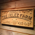 ADVPRO Farm Name Personalized Honey Bee Decoration Wood Engraved Wooden Sign wpa0431-tm - 26.75