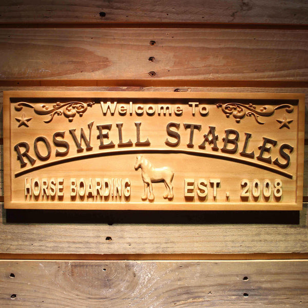 ADVPRO Horse Boarding Name Personalized with Est. Year Gift Wood Engraved Wooden Sign wpa0434-tm - 18.25