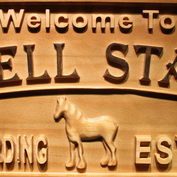 ADVPRO Horse Boarding Name Personalized with Est. Year Gift Wood Engraved Wooden Sign wpa0434-tm - Details 1