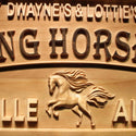ADVPRO Running Horse Farm Name Personalized Location Wood Engraved Wooden Sign wpa0435-tm - Details 1