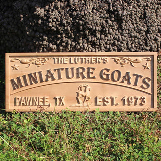 ADVPRO Name Personalized Farm Miniature Goats Location Established Year Wood Engraved Wooden Sign wpa0439-tm - 18.25