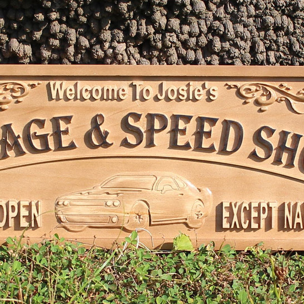 ADVPRO Name Personalized Garage Speed Shop Car Park Man Cave Wood Engraved Wooden Sign wpa0441-tm - Details 1