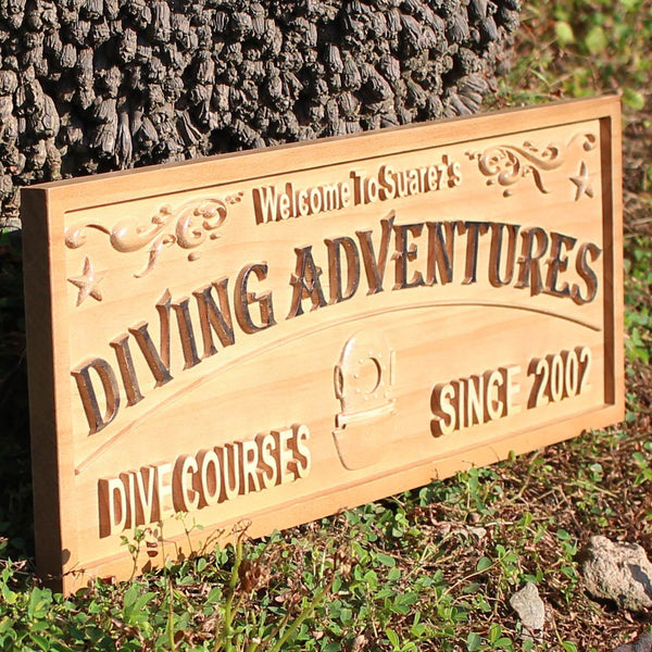 ADVPRO Name Personalized Diving Adventures Helmet Design Est. Year Home D‚cor Wood Engraved Wooden Sign wpa0444-tm - 23