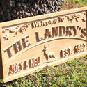 ADVPRO Name Personalized Deer Reindeer Design Last Name First Names Est. Year Wedding Gifts Wood Engraved Wooden Sign wpa0445-tm - Details 2