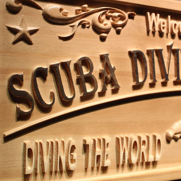 ADVPRO Name Personalized Diving Club Diver Dolphin Est. Year Home D‚cor Wood Engraved Wooden Sign wpa0452-tm - Details 2