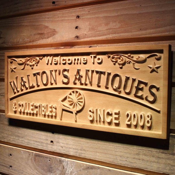 ADVPRO Name Personalized Antiques & Collectibles Room Spinning Jenny Est. Year Home D‚cor Wood Engraved Wooden Sign wpa0453-tm - 26.75