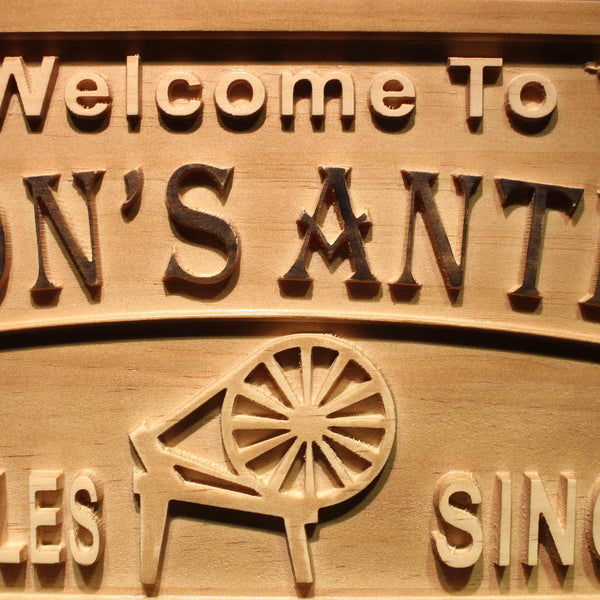 ADVPRO Name Personalized Antiques & Collectibles Room Spinning Jenny Est. Year Home D‚cor Wood Engraved Wooden Sign wpa0453-tm - Details 1