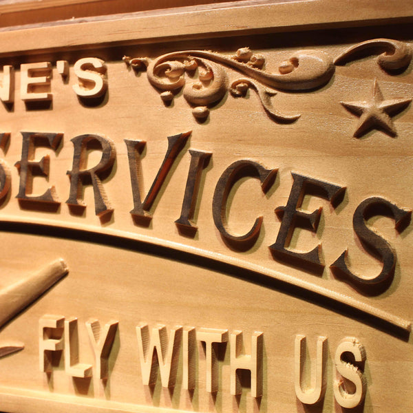 ADVPRO Name Personalized Aviation Services Airplane Aircraft Design Man Cave Home Bar Beer D‚cor Wood Engraved Wooden Sign wpa0455-tm - Details 3