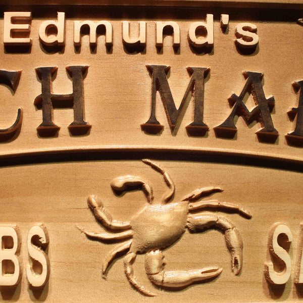 ADVPRO Name Personalized Seafood Crabs Market Kitchen Decoration Housewarming Gifts First Name Wood Engraved Wooden Sign wpa0457-tm - Details 1