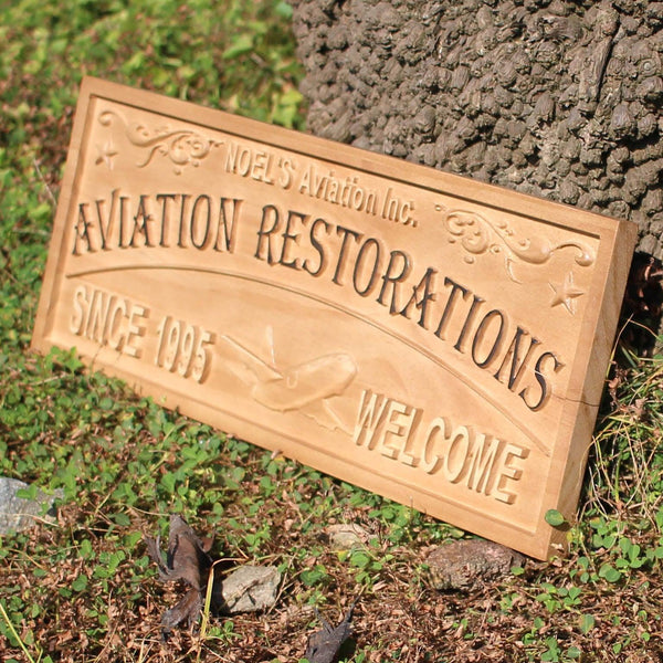 ADVPRO Name Personalized Aviation Restorations Airplane Room D‚cor Est. Year Man Cave Gifts Wood Engraved Wooden Sign wpa0458-tm - 26.75