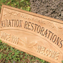 ADVPRO Name Personalized Aviation Restorations Airplane Room D‚cor Est. Year Man Cave Gifts Wood Engraved Wooden Sign wpa0458-tm - Details 3