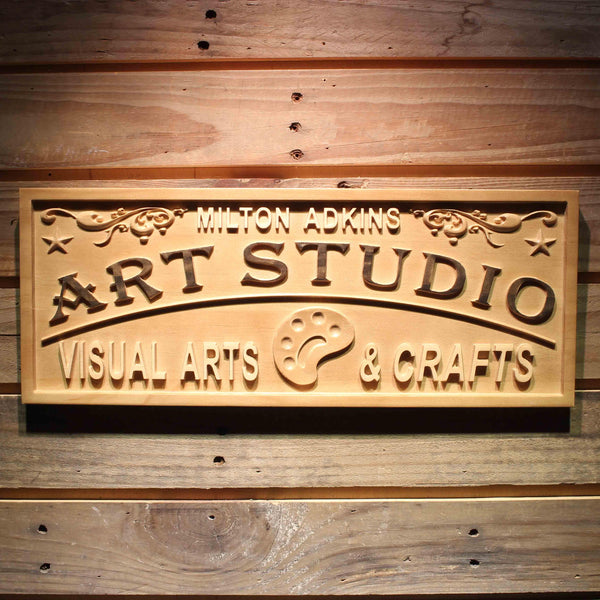 ADVPRO Name Personalized Art Studio Full Name Housewarming Gifts Crafts Wood Engraved Wooden Sign wpa0459-tm - 18.25