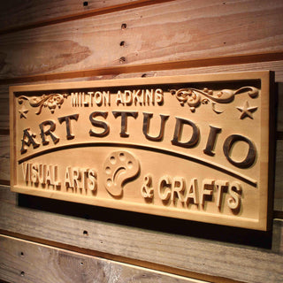 ADVPRO Name Personalized Art Studio Full Name Housewarming Gifts Crafts Wood Engraved Wooden Sign wpa0459-tm - 26.75
