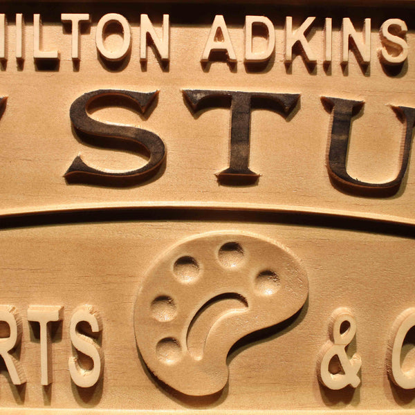 ADVPRO Name Personalized Art Studio Full Name Housewarming Gifts Crafts Wood Engraved Wooden Sign wpa0459-tm - Details 1