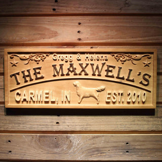 ADVPRO Name Personalized Dog Design First Last Names Location Man Cave Gifts Wood Engraved Wooden Sign wpa0460-tm - 18.25