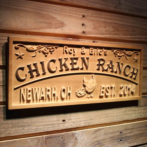 ADVPRO Name Personalized Chicken Ranch Hen with Eggs Design Est. Year Location Wood Engraved Wooden Sign wpa0464-tm - 23