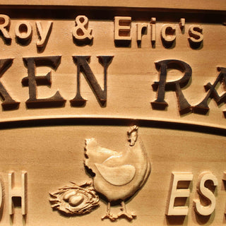 ADVPRO Name Personalized Chicken Ranch Hen with Eggs Design Est. Year Location Wood Engraved Wooden Sign wpa0464-tm - Details 1